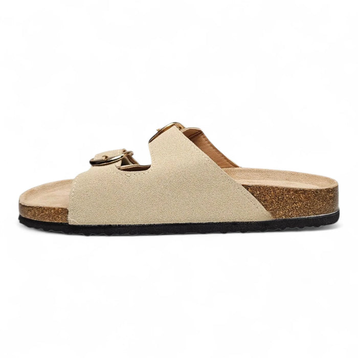 Karen Double Buckle Slide - SLIP-ONS & FLATS