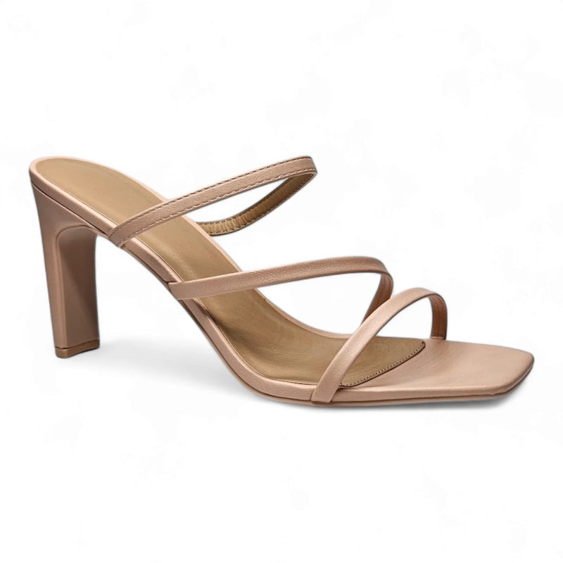 Kaylee Strappy Sandal in nude color featuring multiple thin front straps