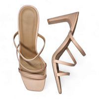 Beige high-heeled sandals with thin straps from the Kaylee Strappy Sandal collection