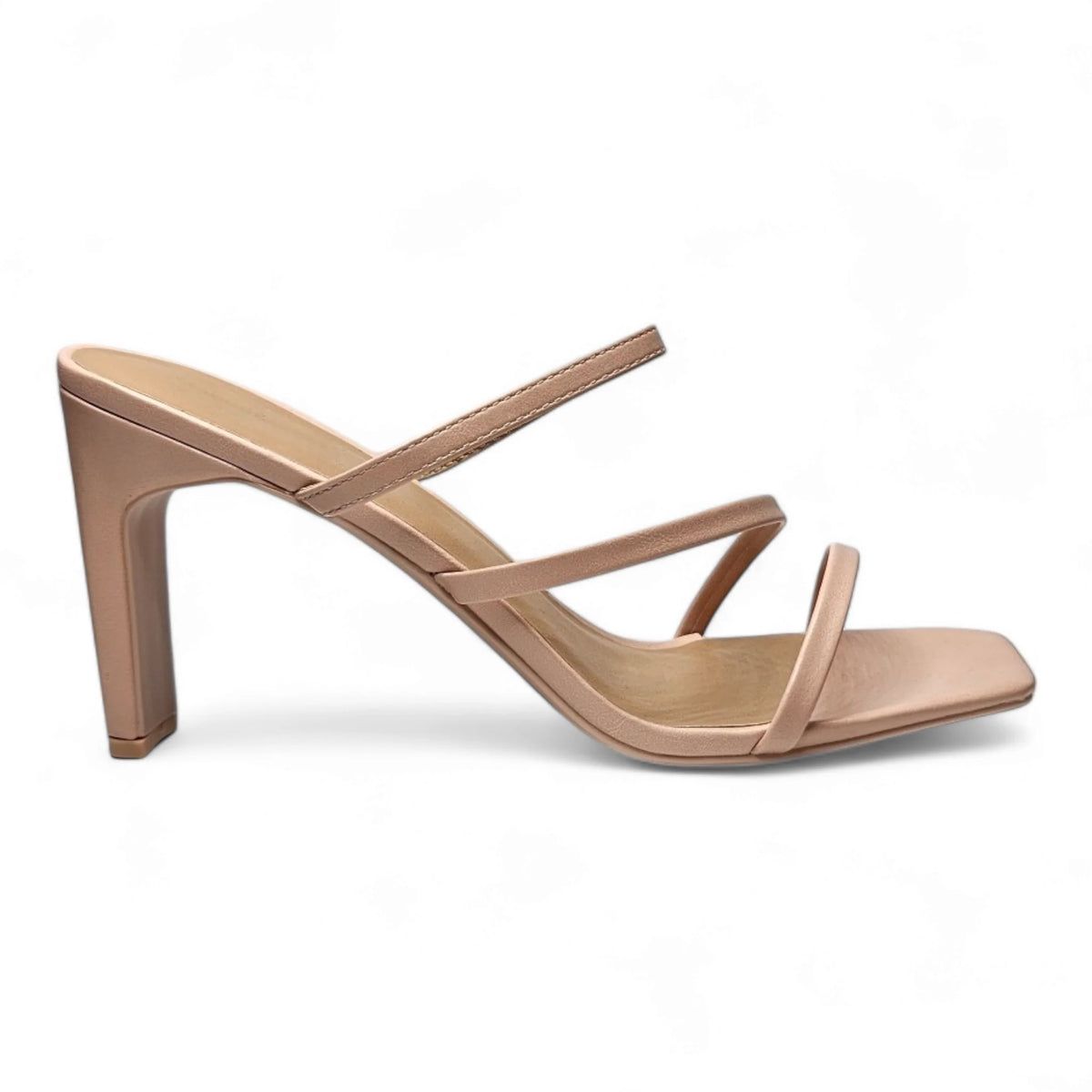 Nude-colored high-heeled Kaylee Strappy Sandal with elegant thin straps