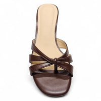 Keep Strappy Thong Kitten Heel Mule Sandals HEELS