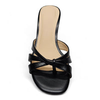 Keep Strappy Thong Kitten Heel Mule Sandals HEELS