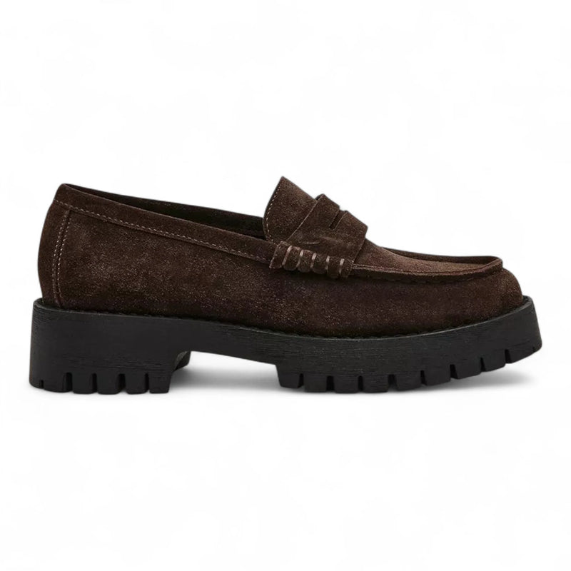 Langsten Sleek Platform Lug Loafer - Brown Suede / 6 - MULES & LOAFERS