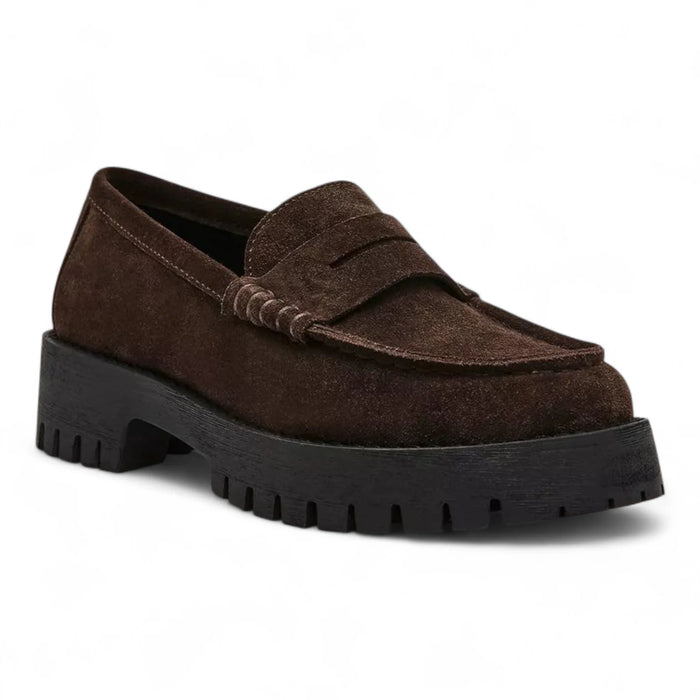 Langsten Sleek Platform Lug Loafer - Brown Suede