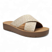 Woven criss-cross Lucy Platform Criss Cross Sandal showcasing stylish design and comfort