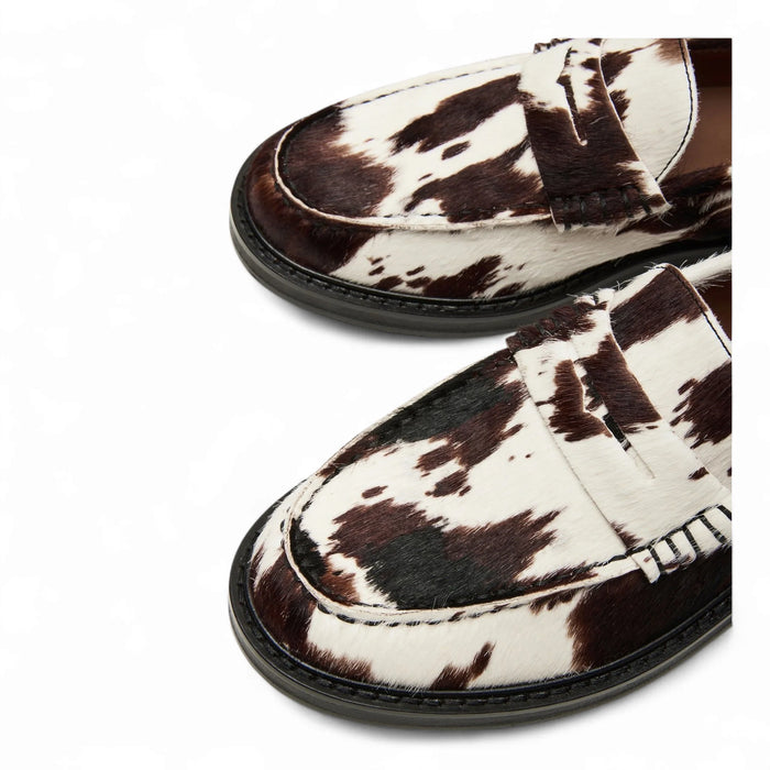 Madison Penny Loafer - Brown Cow Print