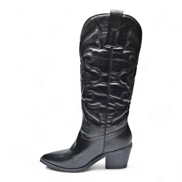 Mindful Tall Western Boot - Black