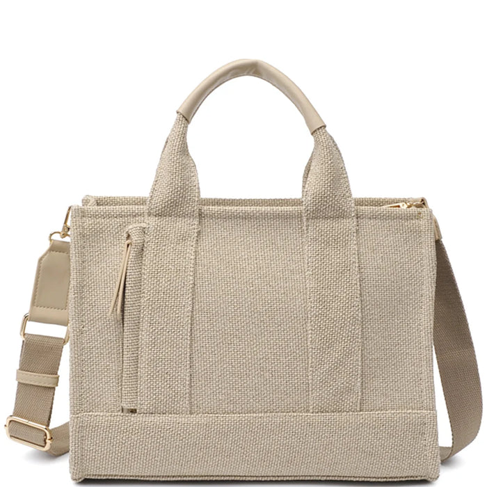 Minimalist Design Alana Satchel Bag - Natural