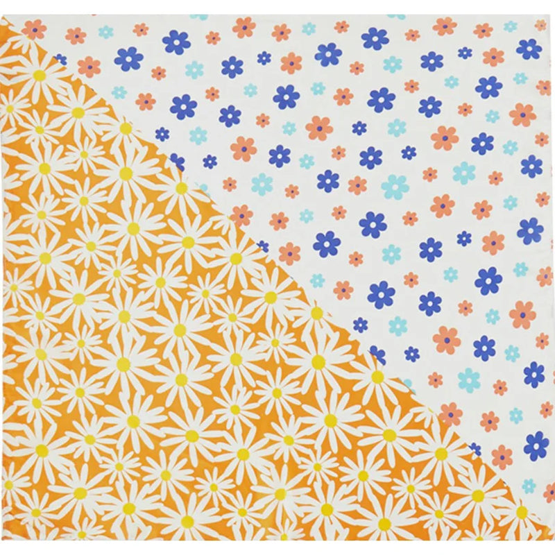 Floral patterned fabric showcasing two distinct designs on Multi Color Floral Print Bandana