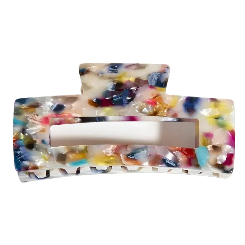 Multi Color Rectangle Hair Claw Clips