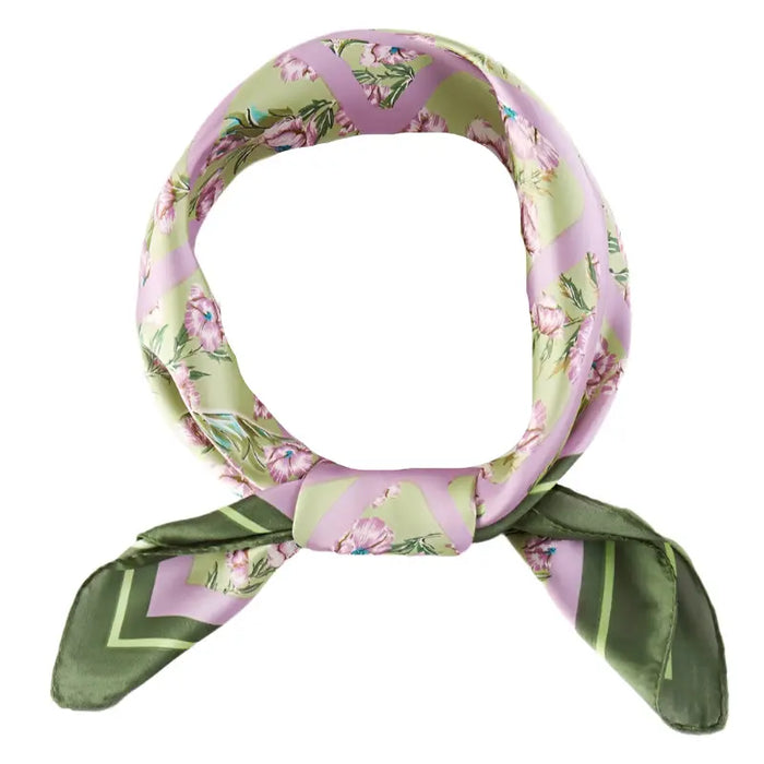 Multi Flower Print Scarf - Green - SCARVES