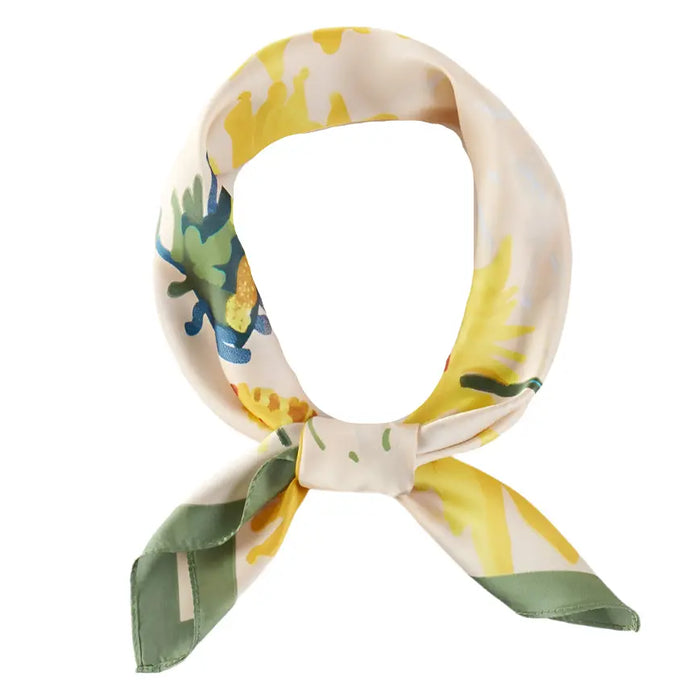 Multi Sunflower Print Scarf - Beige - SCARVES