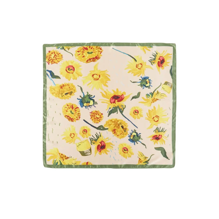 Multi Sunflower Print Scarf - Beige - SCARVES
