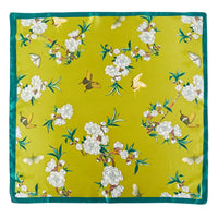 Multi White Flower And Butterfly Print Scarf - Green - SCARVES