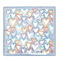 Multicolor Heart Print Square Bandana Scarf