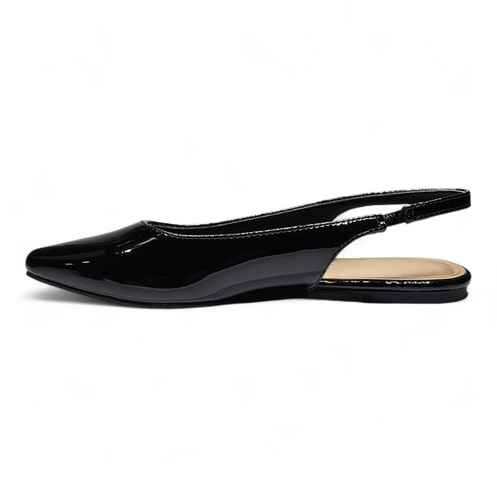 Nior Elegance Snip Toe Slingback Flat - Black