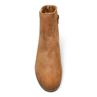 Tan suede ankle boot with low heel from the On Repeat Bootie collection