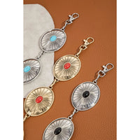 Oval Stone Stud Engraved Western Oval Chain Belt