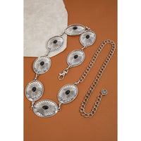 Oval Stone Stud Engraved Western Oval Chain Belt
