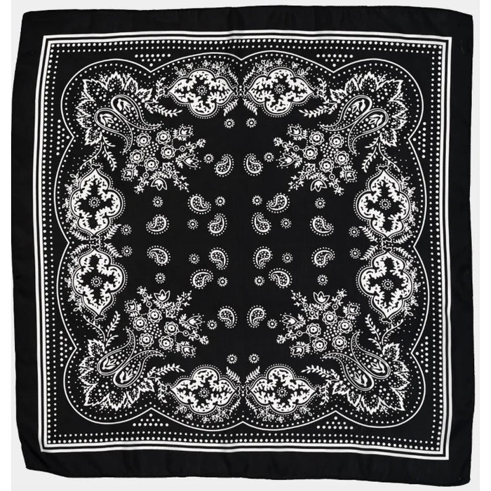 Paisley Silky Scarf - Black