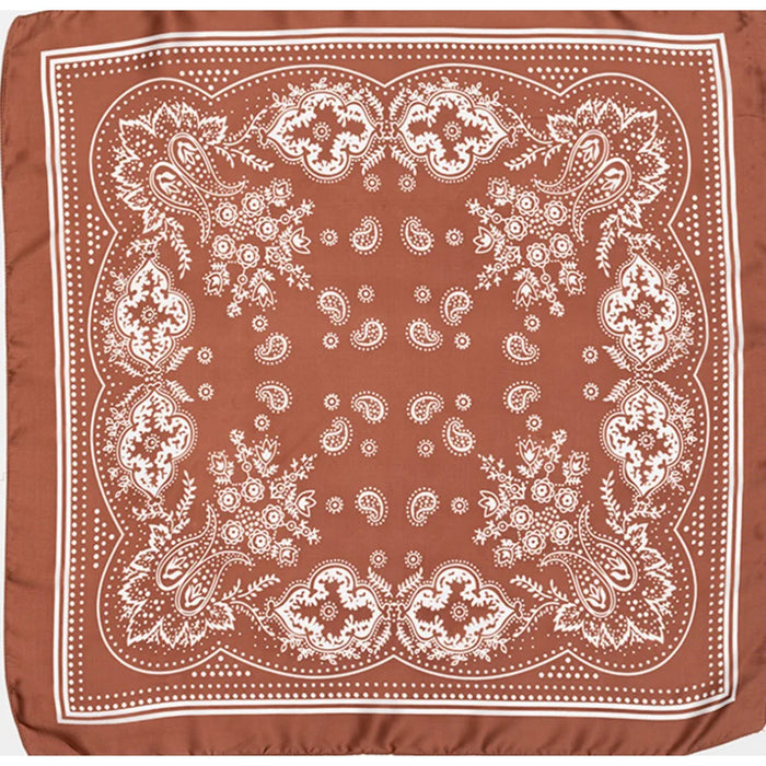 Paisley Silky Scarf - Rust