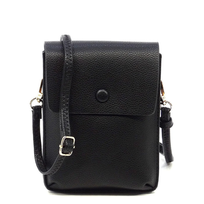 Pebble Flap Crossbody Bag - Black