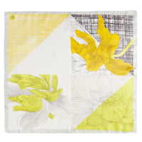 Pen Art Flower Print Scarf - Yellow - SCARVES