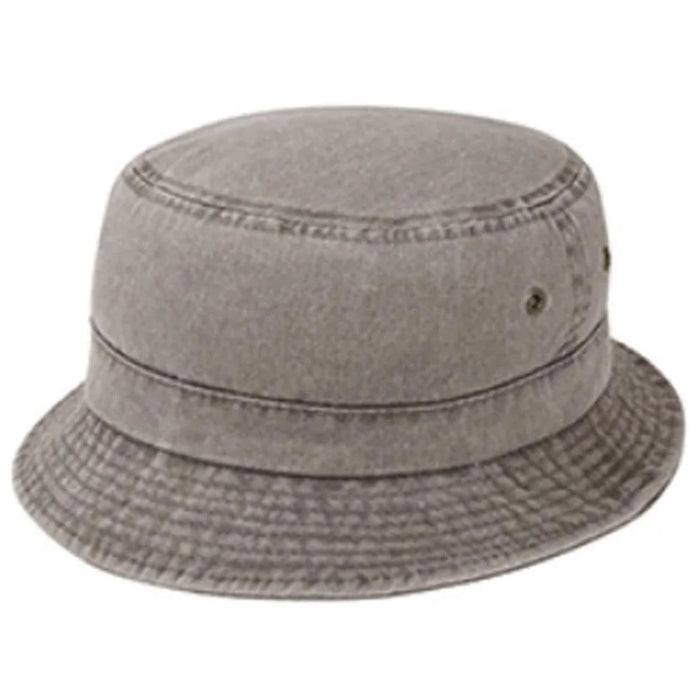 Pigment Dyed Twill Washed Bucket With a Roll Up Shape Hat - Chocolate