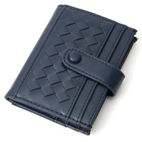 Quilted Weave Pattern Pocket Card Holder Wallet - Navy - WALLET