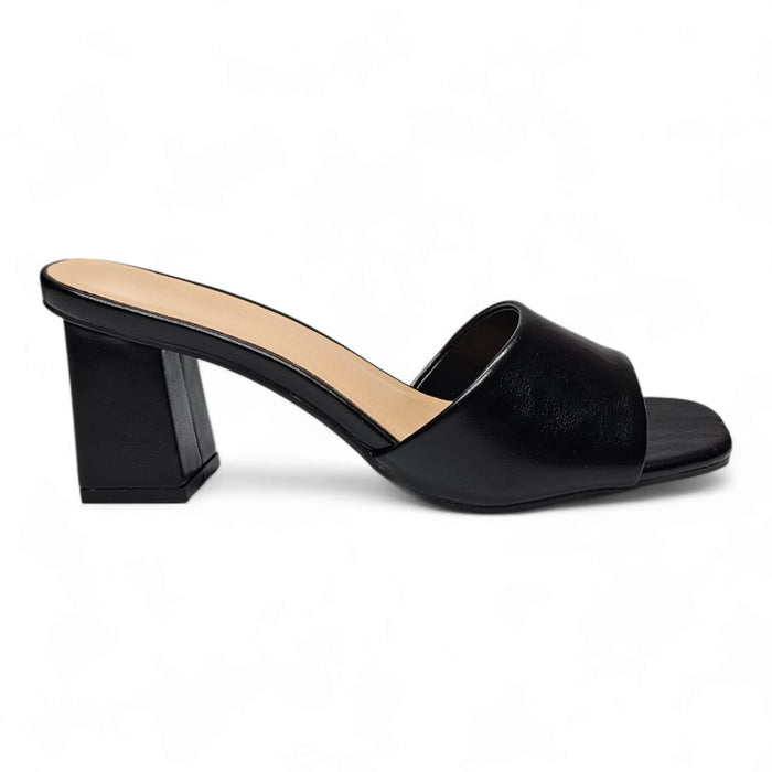Regina Single Band Block Heel - Black