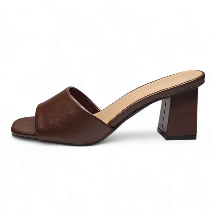 Regina Single Band Block Heel - Brown