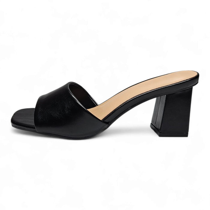 Regina Single Band Block Heel - Black