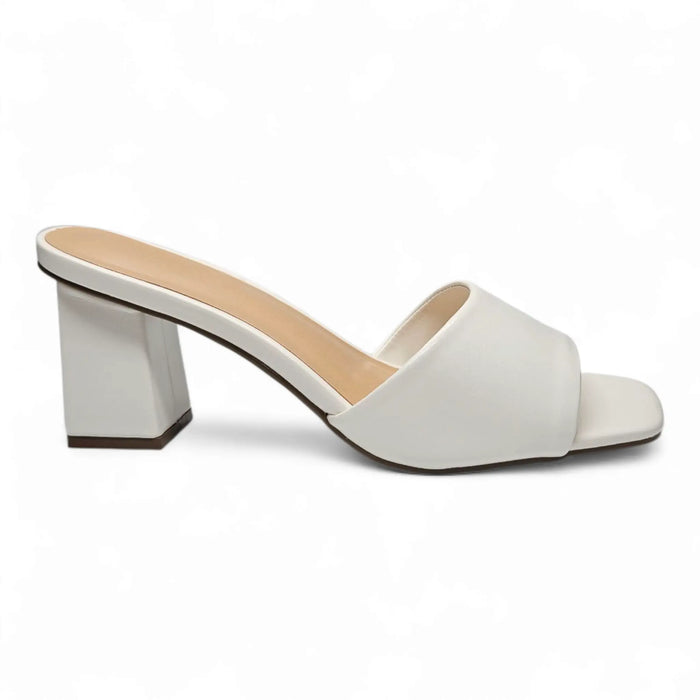 Regina Single Band Block Heel - White / 5.5 - HEELS