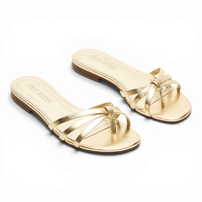 Calissi Leather Strappy Slide Women's Sandal - Champagne