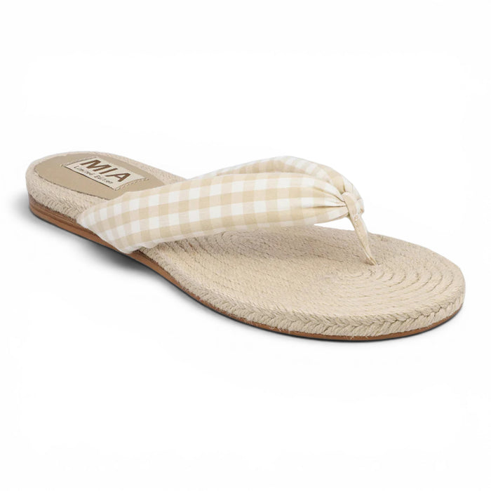 Aleena Gingham Breeze Thong Sandal - Natural