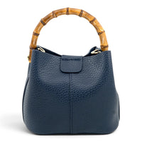 Bamboo Handle Crossbody Bag With Pouch
