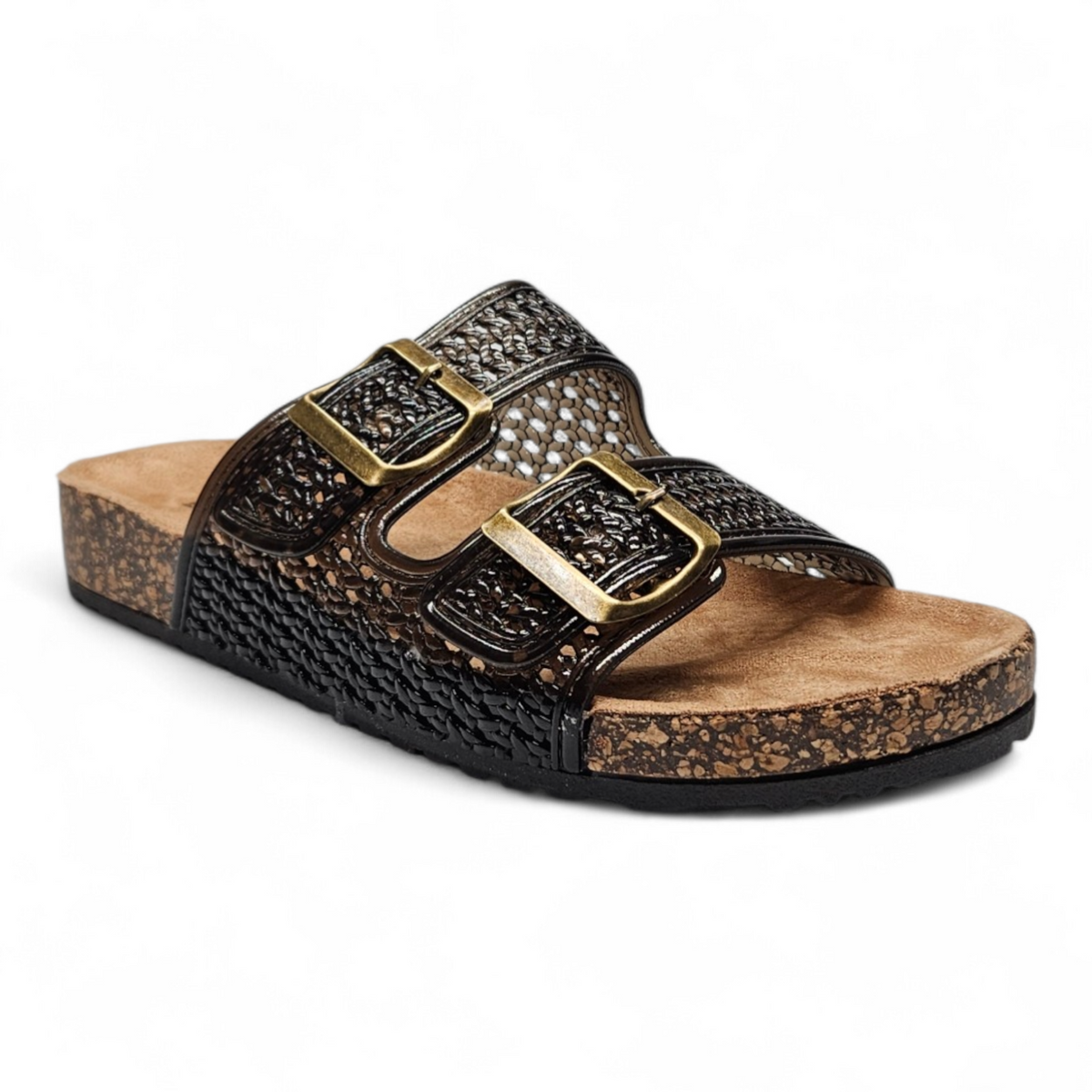 Mylove Jelly Double Buckle Band Footbed Sandals