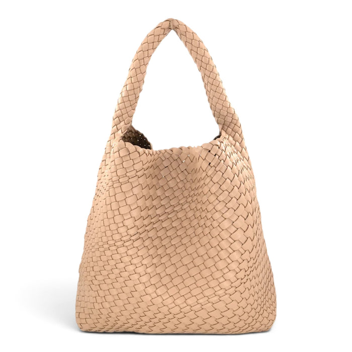 Woven Slouchy Hobo Bag - Beige