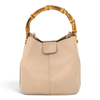 Bamboo Handle Crossbody Bag With Pouch