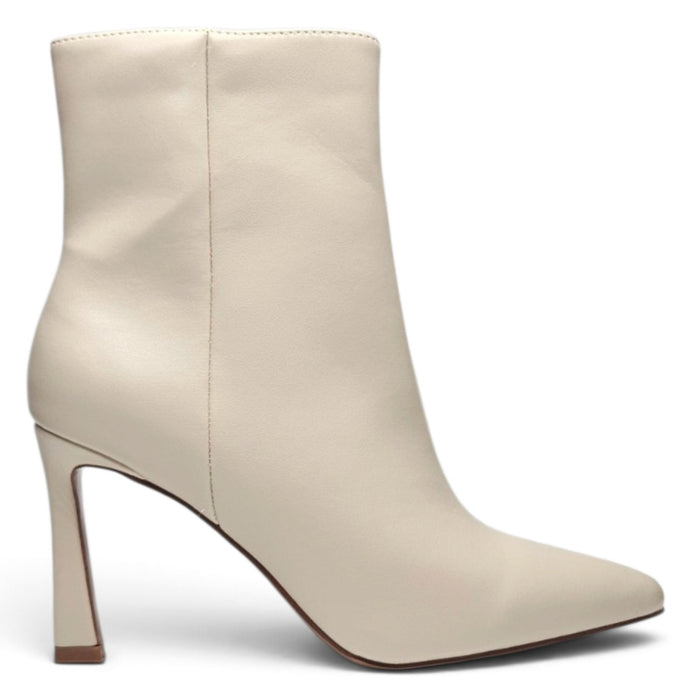 Unity Pointed Toe Stiletto Ankle Boots - Ivory