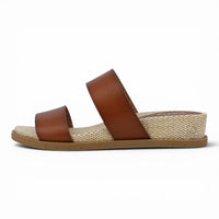 Yelena Raffia Double Strap Slide Sandal