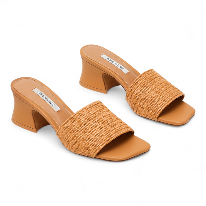 Frolic Raffia Mule Wavy Toe Block Heel