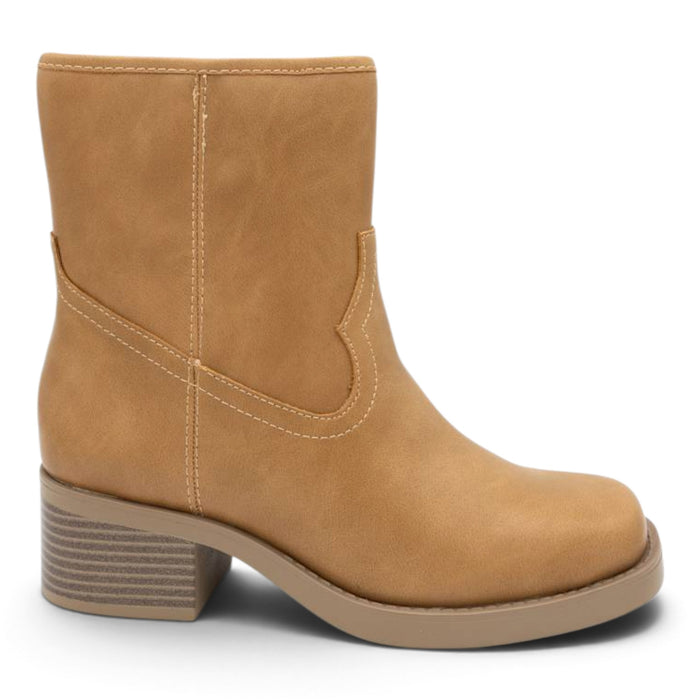 Western Stitch Mid-Calf Block Heel Booties