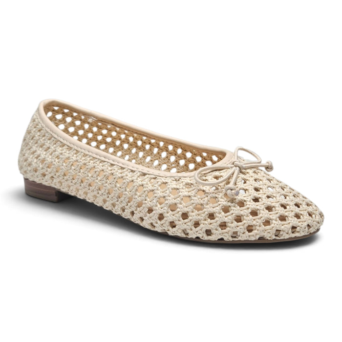 Breezy Woven Ballet Flats - Ivory