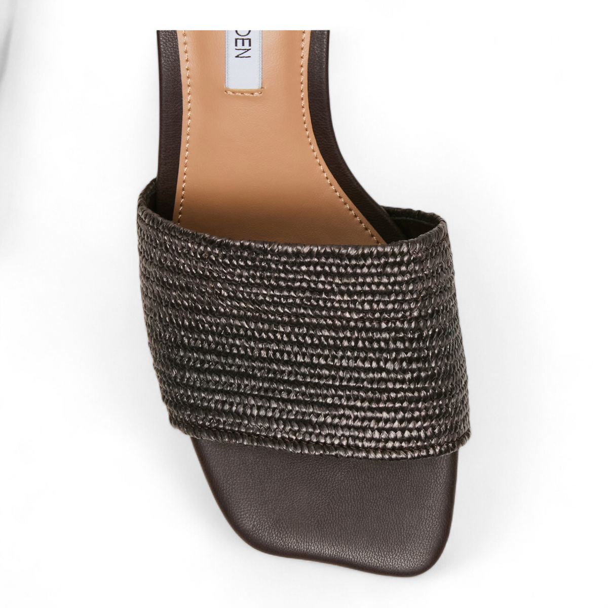 Frolic Raffia Mule Wavy Toe Block Heel