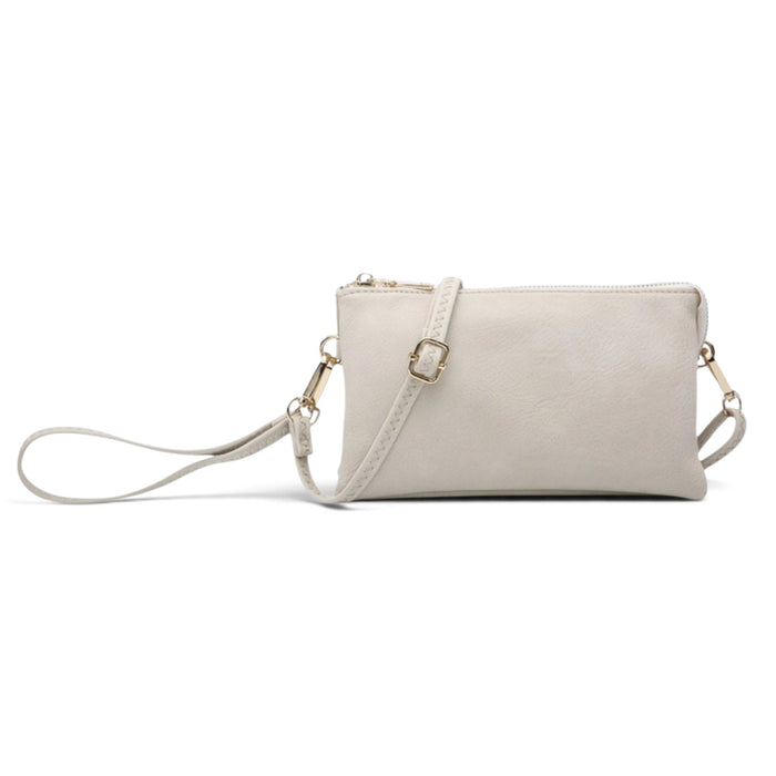 Riley Three Compartments Crossbody / Wristlet - Ivory