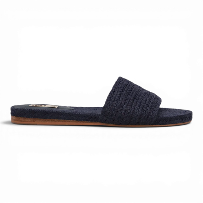 Attina Jute Slip-On Sandal - Navy Blue