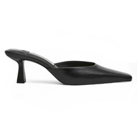 Alyse Squared-off Toe And Sculptural Flared Heel Mule
