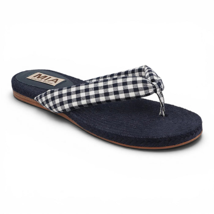 Aleena Gingham Breeze Thong Sandal - Navy