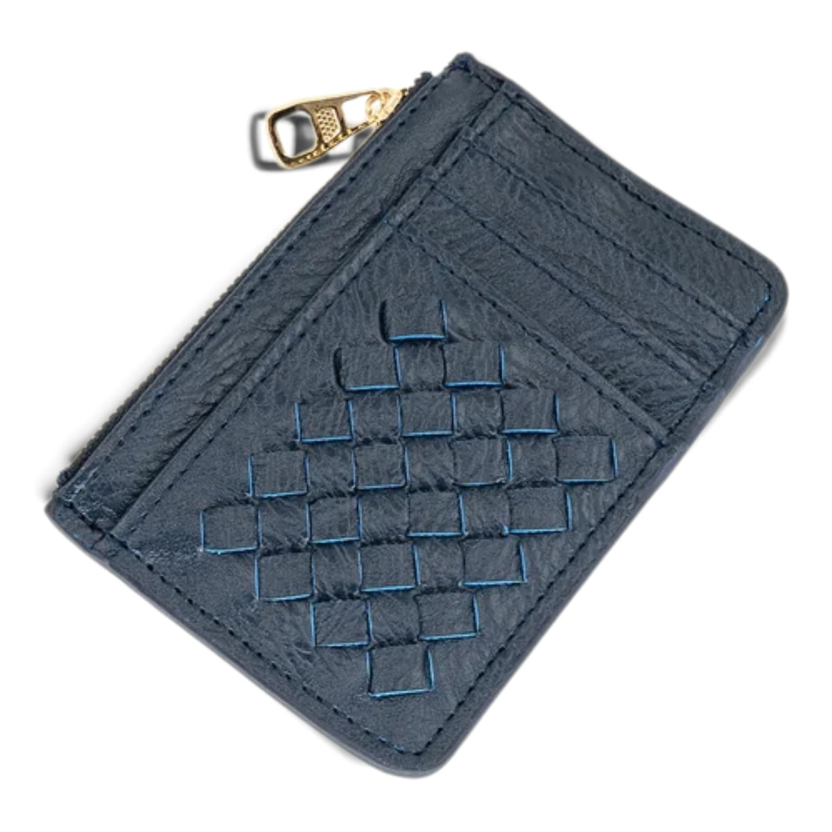 Woven Zip Card Holder Wallet